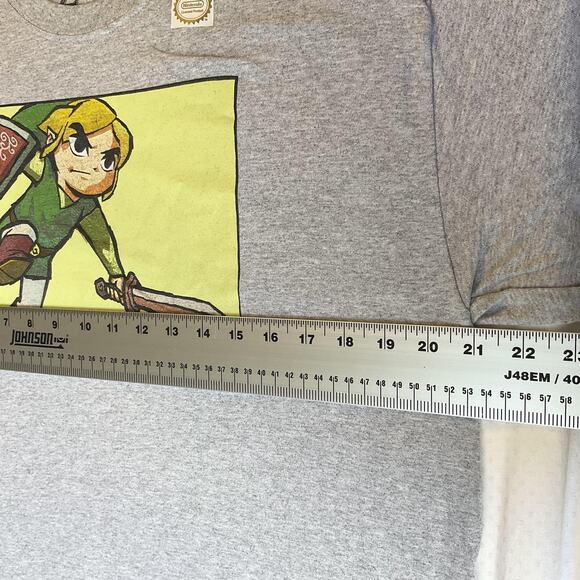 Nintendo Men Shirt L Gray Link Zelda Graphic Tee Logo Short Sleeve - Picture 6 of 7